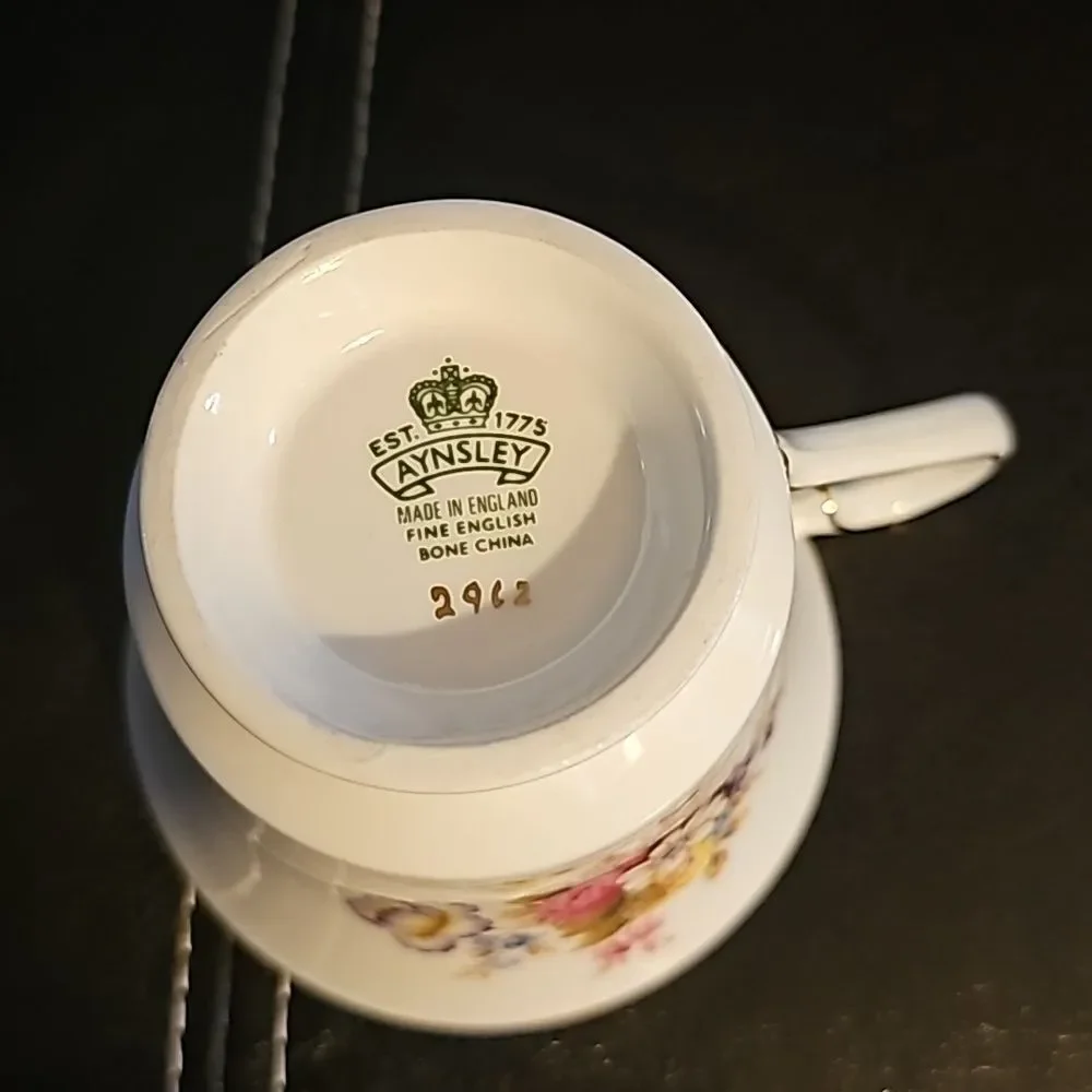 AYNSLEY est. 1775 English BONE CHINA 29c2. Cup and saucer